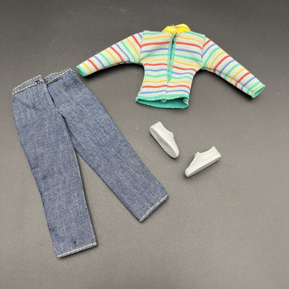 VTG Barbie Ken Twice as Nice Reversible STRIPED Sweater Pants Shoes #2309 - Picture 6 of 9